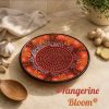 Ceramic Grater Plate - Tangerine Bloom