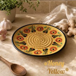 Ceramic Grater Plate - Honey Yellow