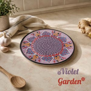 Ceramic Grater Plate - Violet Garden