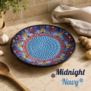 Ceramic Grater Plate - Midnight Navy