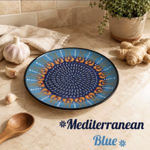 Ceramic Grater Plate - Mediterranean Blue
