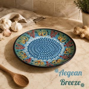 Ceramic Grater Plate - Aegean Breeze