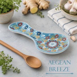 Ceramic Spoon Rest - Aegean Breeze
