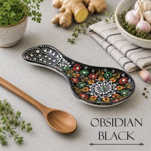 Ceramic Spoon Rest - Obsidian Black