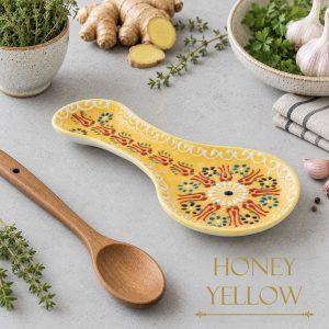 Ceramic Spoon Rest - Honey Yellow