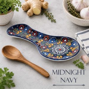 Ceramic Spoon Rest - Midnight Navy