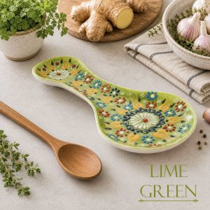 Ceramic Spoon Rest - Lime Green