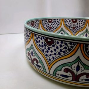 Ceramic Handpainted Sink - Green Flower Pattern 25cm - Image 3